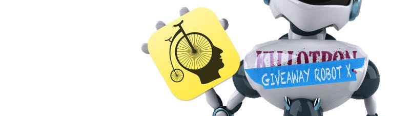 Giveaway Robot with Bike icon