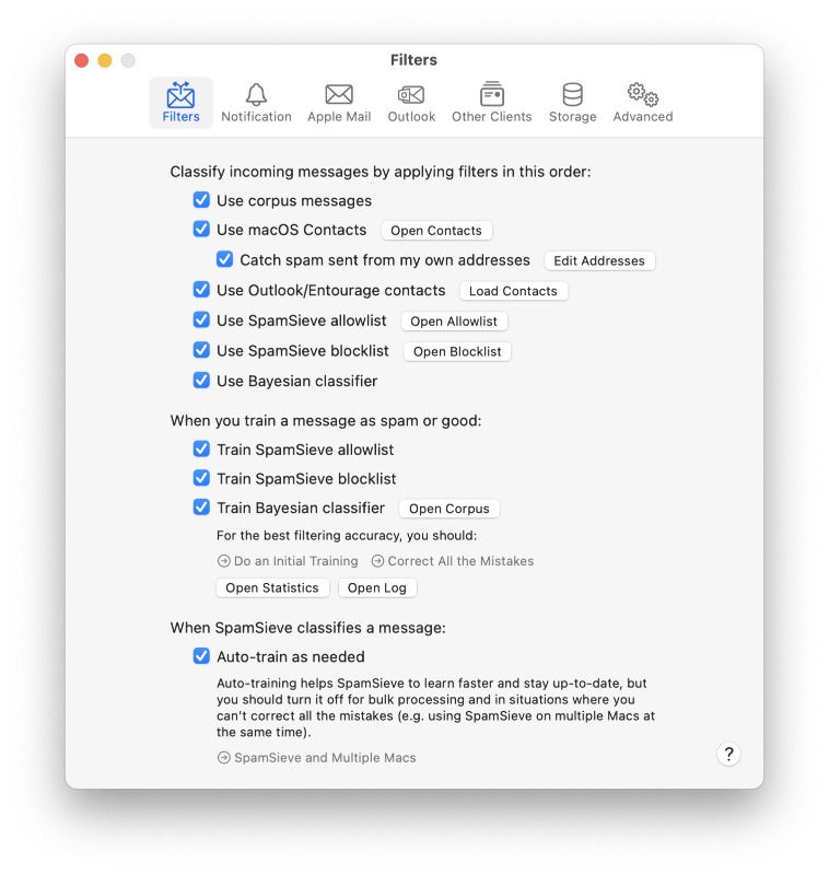 SpamSieve screenshot