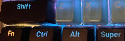 Comparison of shine-through PBTs and Cerakey legends